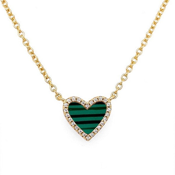 Heart Shaped Malachite Necklace
