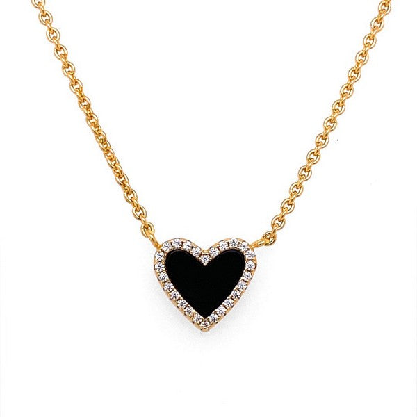 Heart Shaped Onyx Necklace