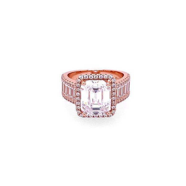 Rose Gold-Plated Diamond White Ring