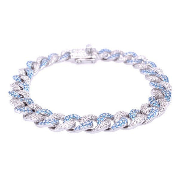 Diamond Cornflower Blue and White Crystalline Bracelet