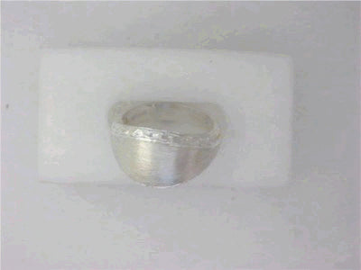 Silver Satin Dome Ring